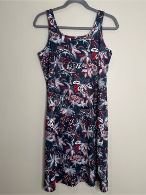 Columbia PFG Women’s Patriotic Fish Tropical Print Lightweight Tank Dress M